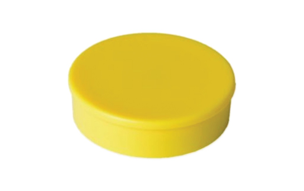 BEREC Aimant adhésif rond 30mm jaune (10 pces)