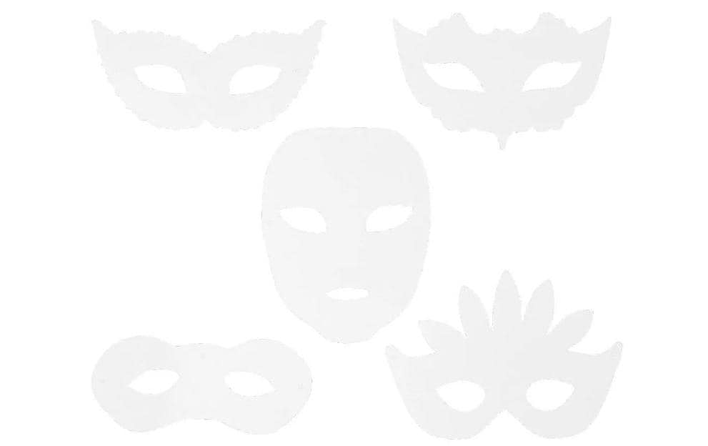Creativ Company Cartone - Maschera Blanc, 16 pièces