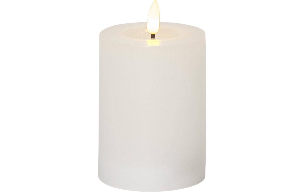 Star Trading Bougie LED Flamme Flow, Ø 7.5 x 12.5 cm, Blanc