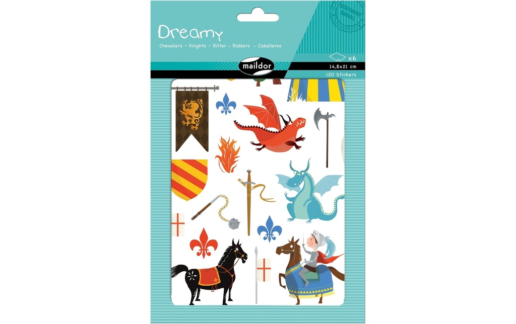 Clairefontaine Autocollant à motif Sweety Chevalier 6 feuilles