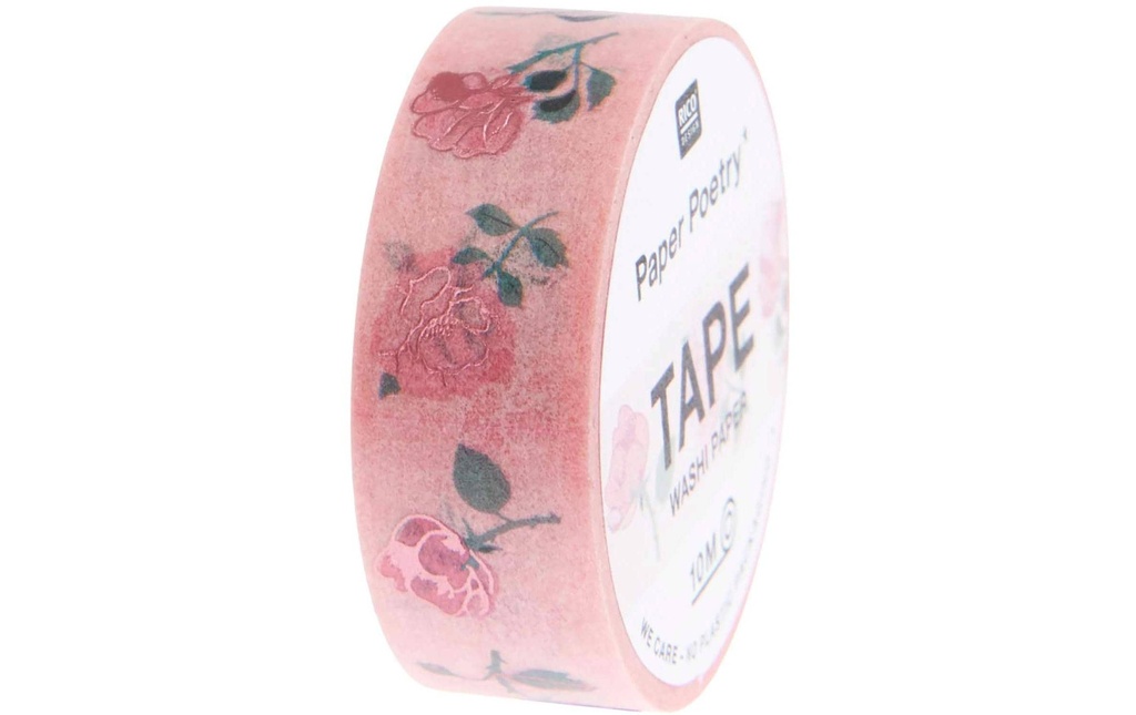 Rico Design Ruban Washi Roses Rose