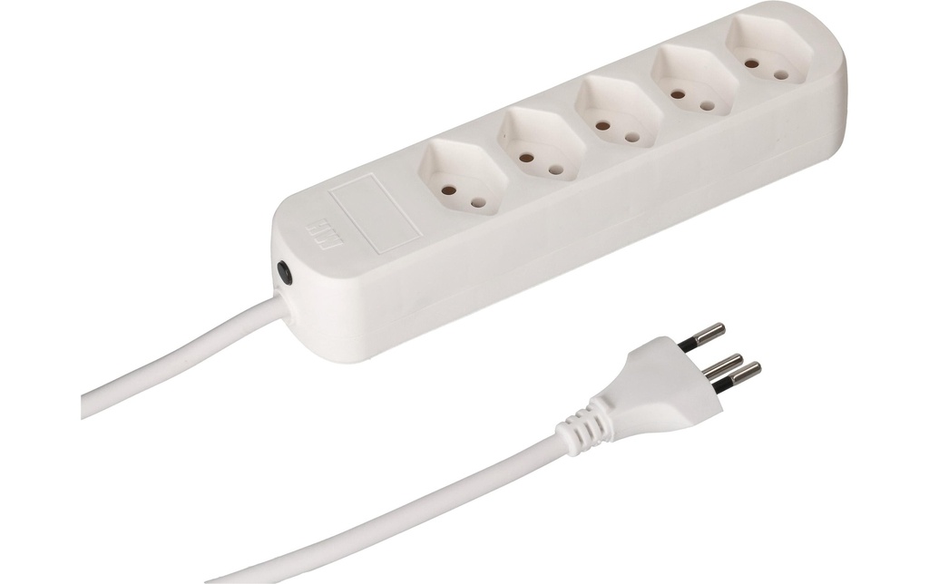 Max Hauri Bloc multiprises Basic-Line, 5x T13, 5 m, Blanc