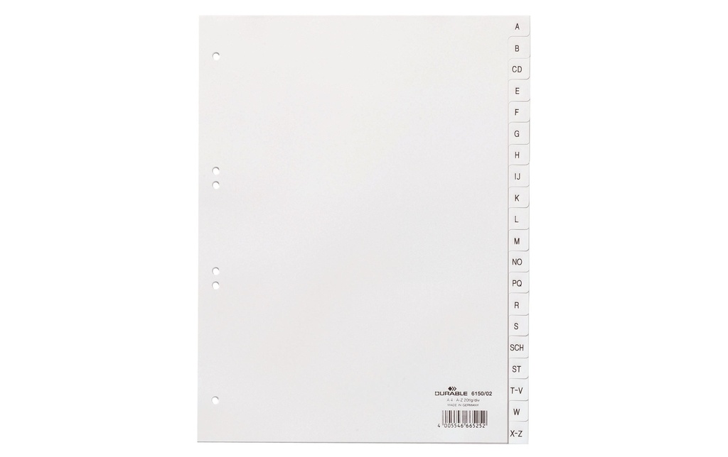DURABLE Registre A4 A-Zblanc