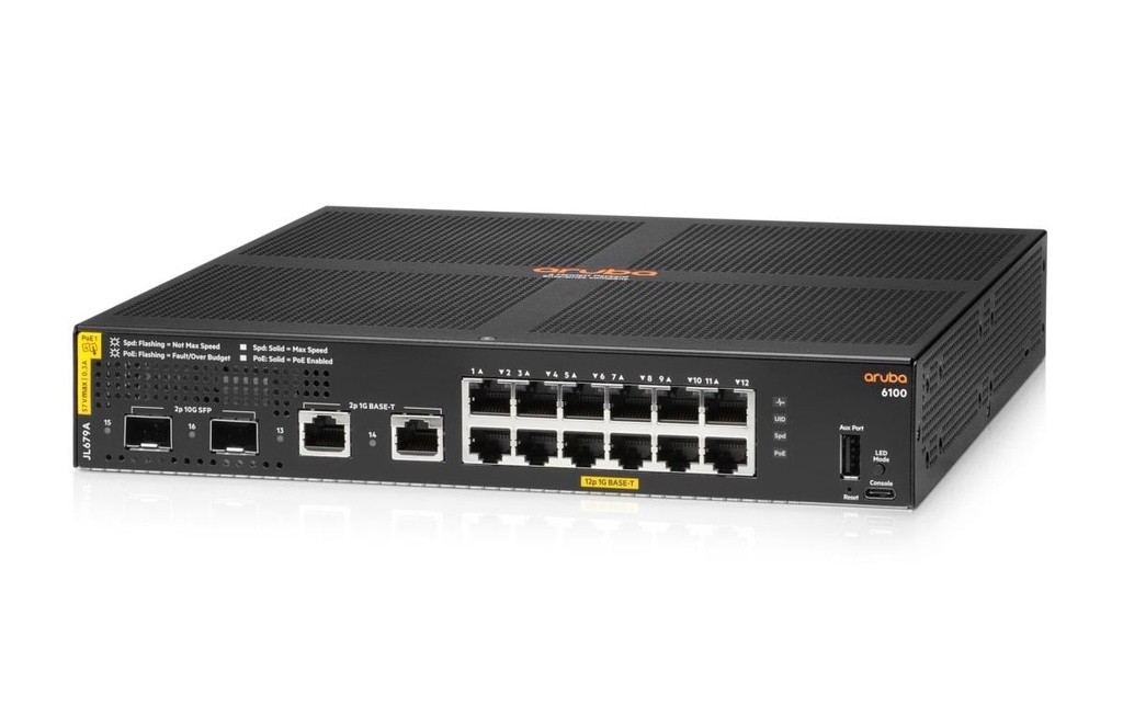 HPE Aruba Networking PoE+ Switch CX 6100 12G PoE+ 14 Port