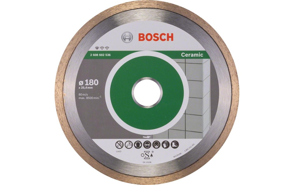 Bosch Professional Disque à tronçonner diamanté Standard for Ceramic, 180 x 1.6 x 7 mm