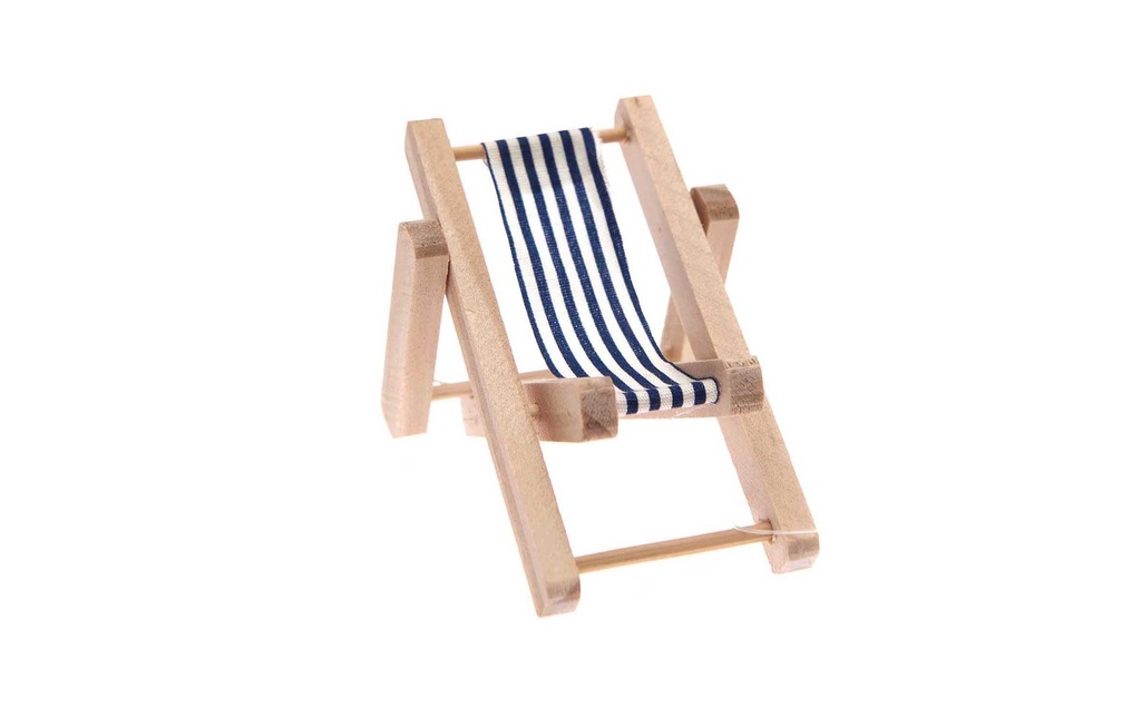 Rico Design Mini-meubles Chaise longue 5.5 x 8 cm, bleu-blanc