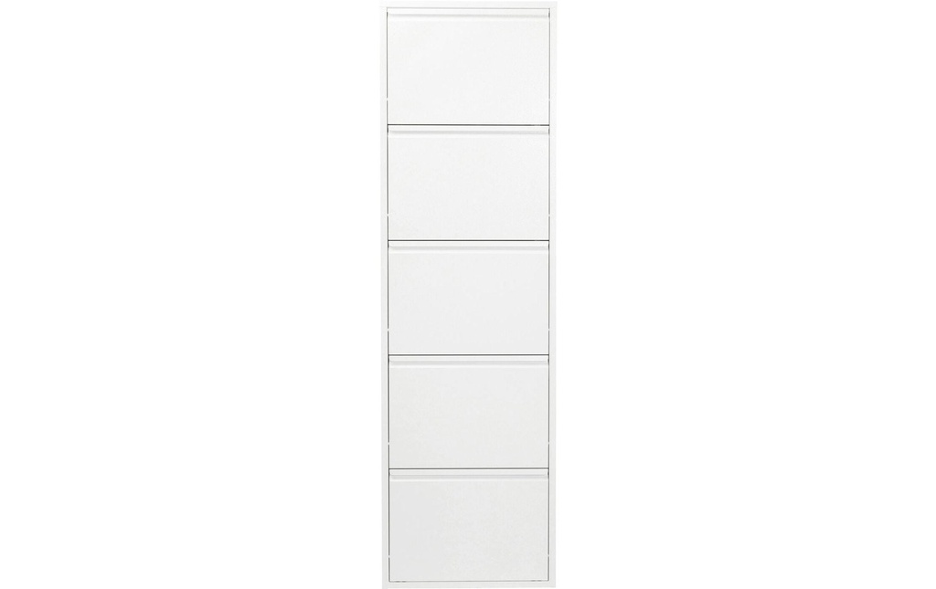 Kare Armoire à chaussures Caruso 5-, 50 x 170 cm, Blanc