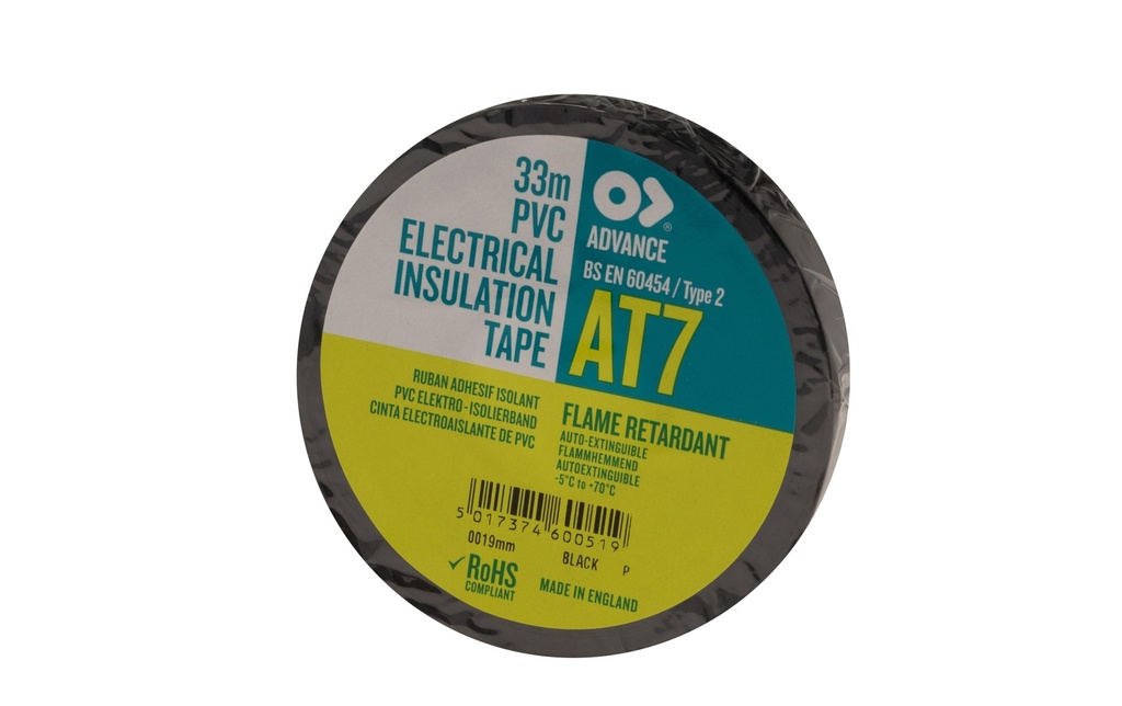 Advance Bande isolante AT7 19 mm x 33 m, Noir