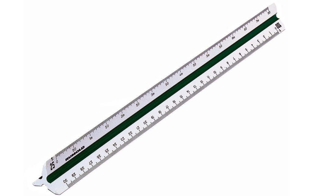 Rumold Righello triangolare Division Ingénieur DIN, 30 cm