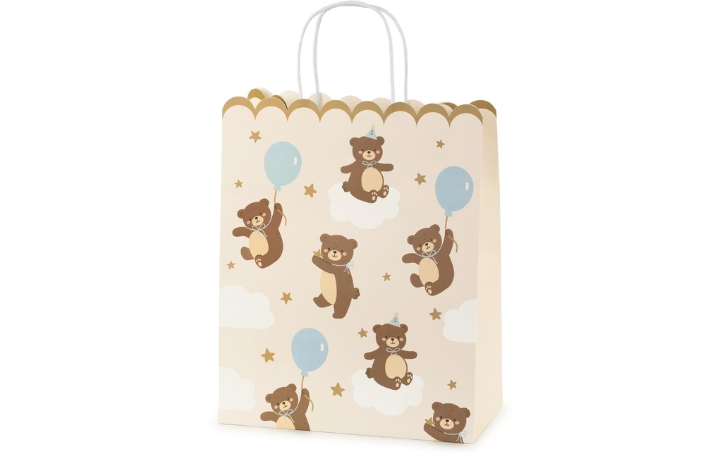 Partydeco Sachet cadeau Ours en peluche 26 x 32.5 x 13 cm, 1 pièce