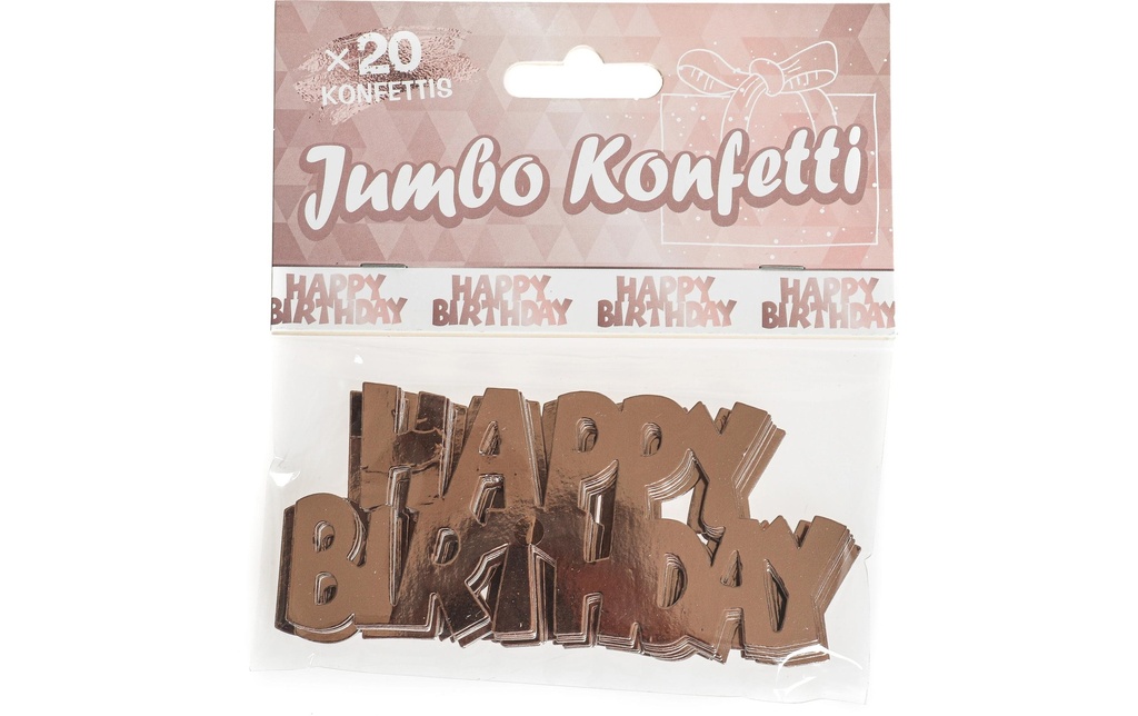 Trendcompany Happy Birthday 7.5 x 10 cm, or rose, 20 pièces