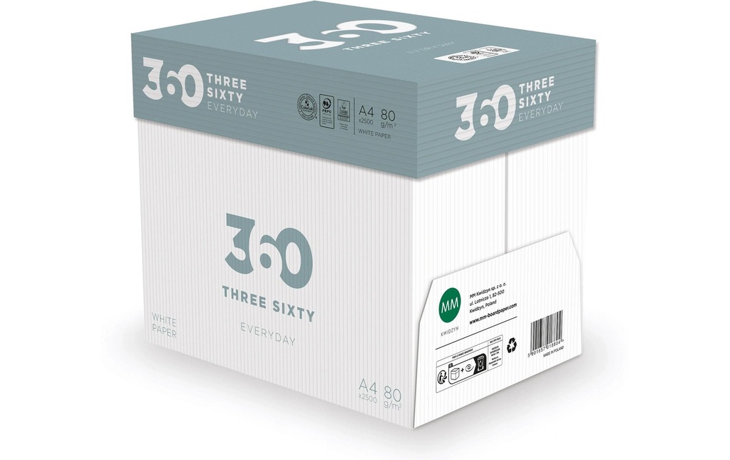 360 Papier pour photocopie Everyday A4, Blanc, 80 g/m², 1 palette