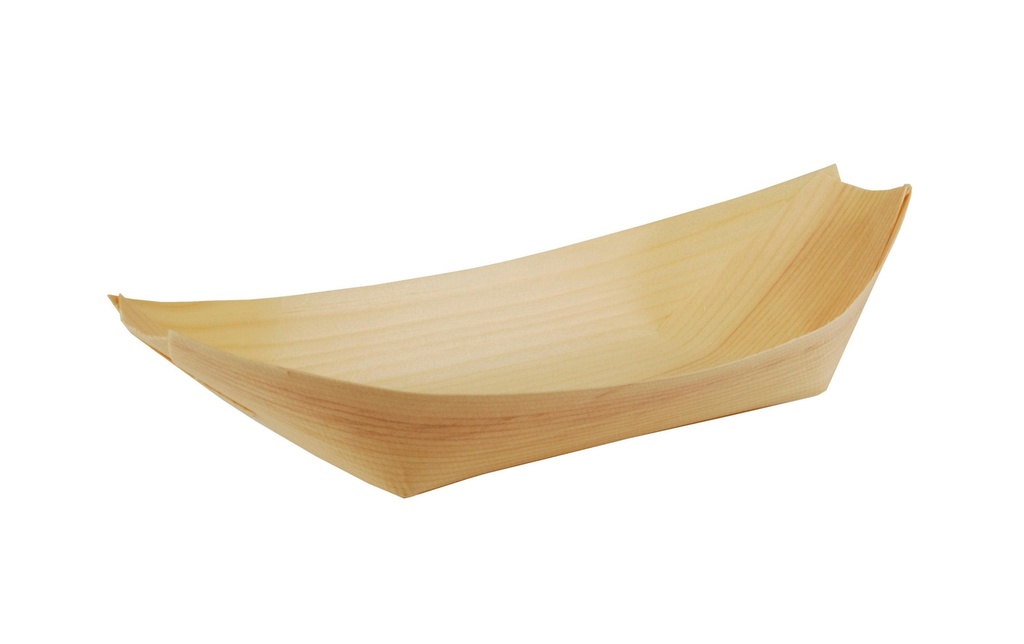 Papstar Coupelle à amuse-bouches Pure Navette en bois 50 pièces