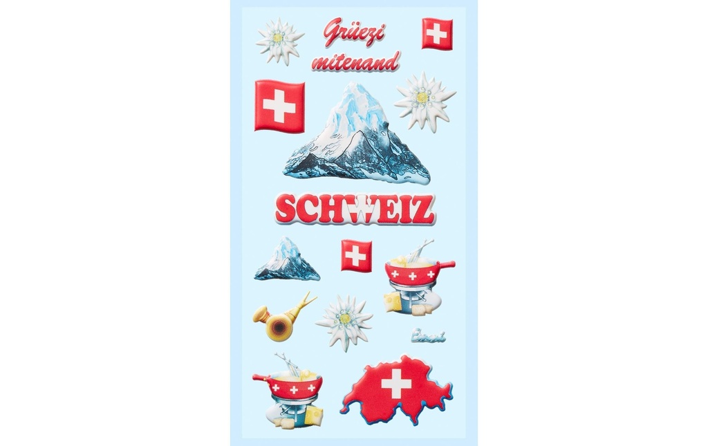 HobbyFun Autocollant à motif Suisse 1 feuille