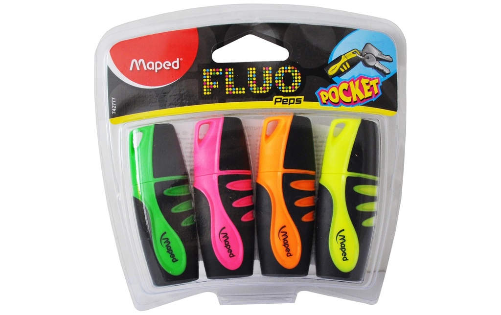 maped Surligneur Fluo Peps Pocket Mini, 4 pièces