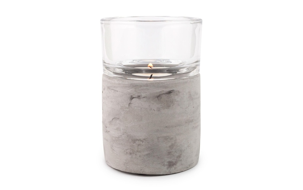 Pajoma Bougeoir à bougie chauffe-plat Ambiente 11.9 cm, béton / verre