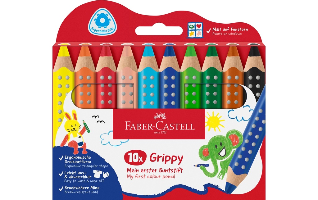 FABER-CASTELL Grippy crayon couleur 10pce (10 pces)