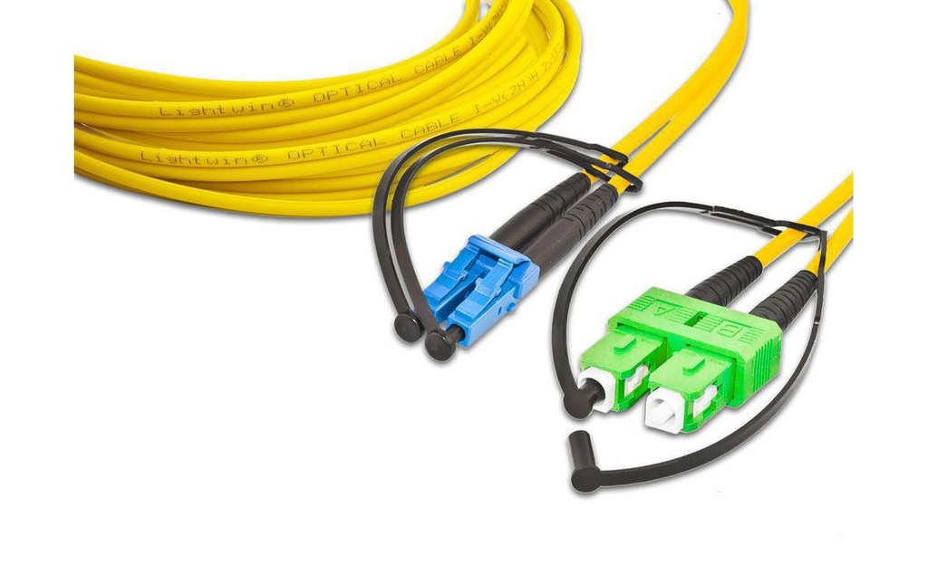 Lightwin Câble patch à fibre optique Singlemode LC – SC/APC, OS2, Duplex, 2 m