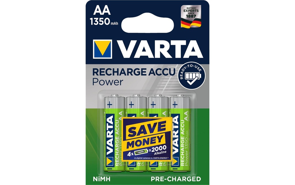 Varta Batterie NiMH AA 1350 mAh, 4 Pièce/s