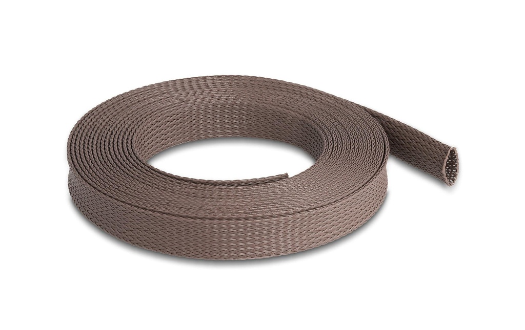 Delock Manchon tressé résistant au rongeurs, 5 m x 19 mm Brun