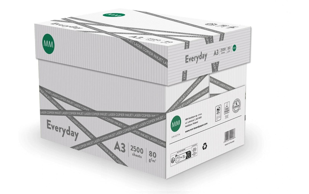 360 Papier pour photocopie Everyday A3, Blanc, 80 g/m², 1 palette