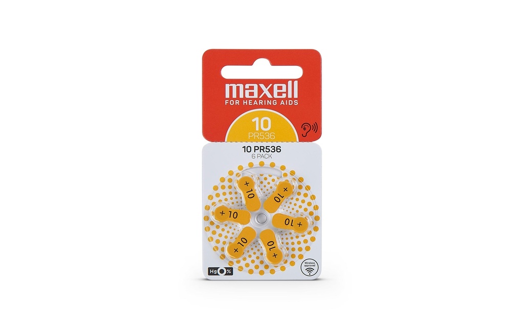 Maxell Europe LTD. Pile pour Appareils auditif PR536-10 , 6 Pièce/s