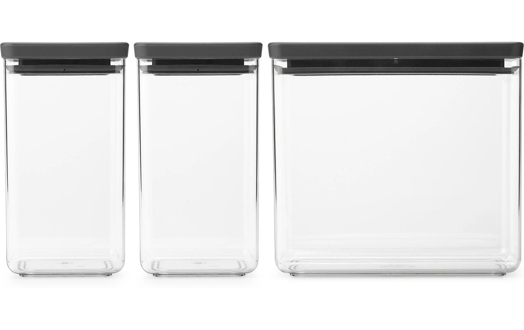 Brabantia Boîte à provisions Tasty+ 6.7 l, Transparent/Gris foncé