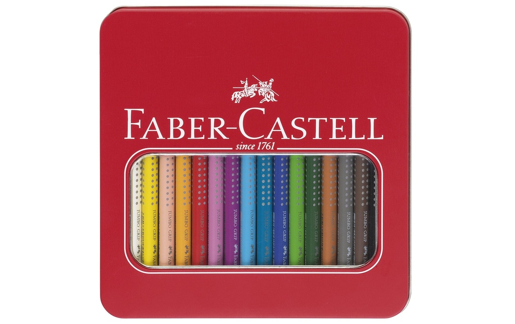 FABER-CASTELL Jumbo Grip boite métal (16 pces)