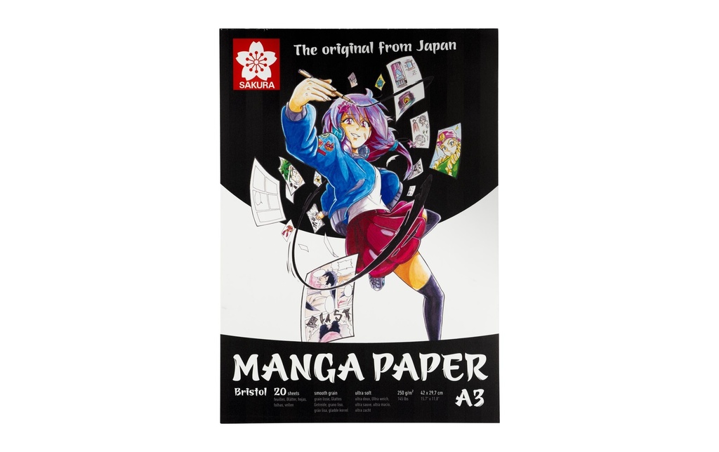 Sakura Carnet de dessin Manga A3 20 feuilles