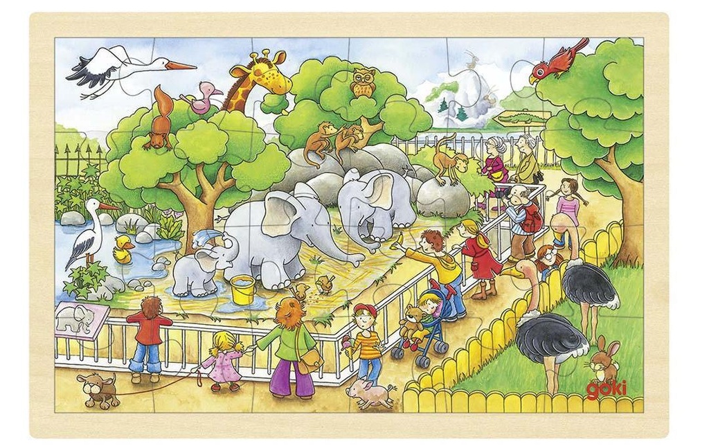 Goki Visite du zoo avec incrustation de puzzle