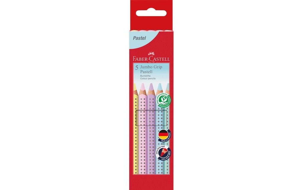 FABER-CASTELL Crayon coul.Jumbo Grip past.5p (5 pces)
