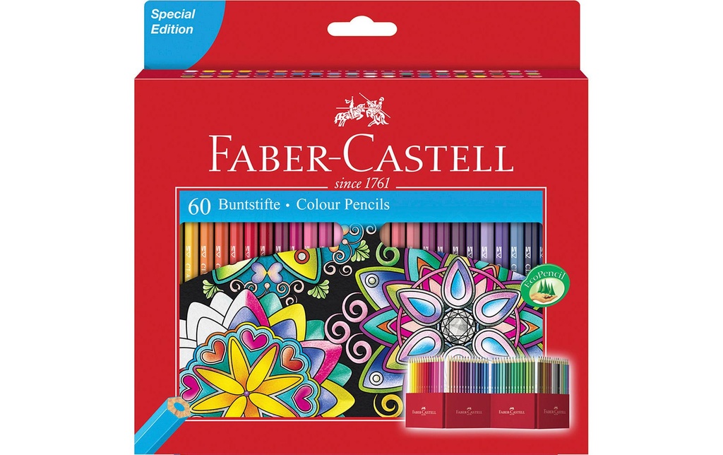 FABER-CASTELL Crayons Castell bte. carton (60 pces)