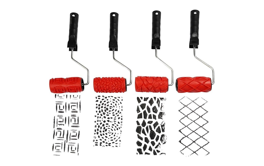 Creativ Company Rouleau de peinture avec motif 4 pièces