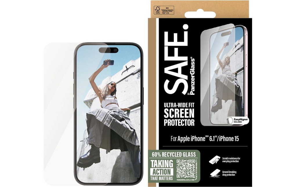 SAFE. Protection d’écran Ultra Wide Fit iPhone 15/iPhone 16