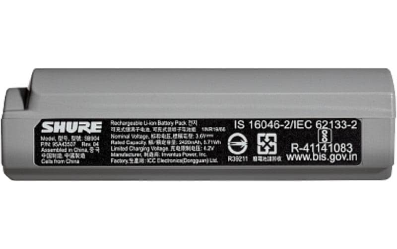 Shure Batterie SB904 pour émetteur de poche