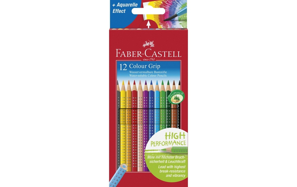 FABER-CASTELL Colour Grip boîte carton (12 pces)
