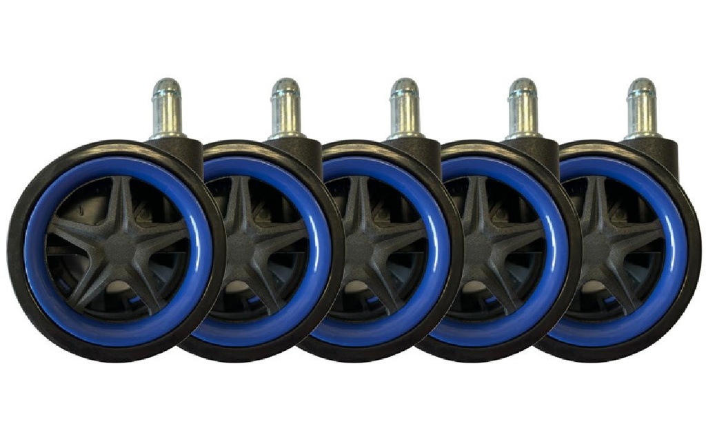 LC-Power Roulettes LC-CASTERS-DRIFT Set de 5 pièces bleu