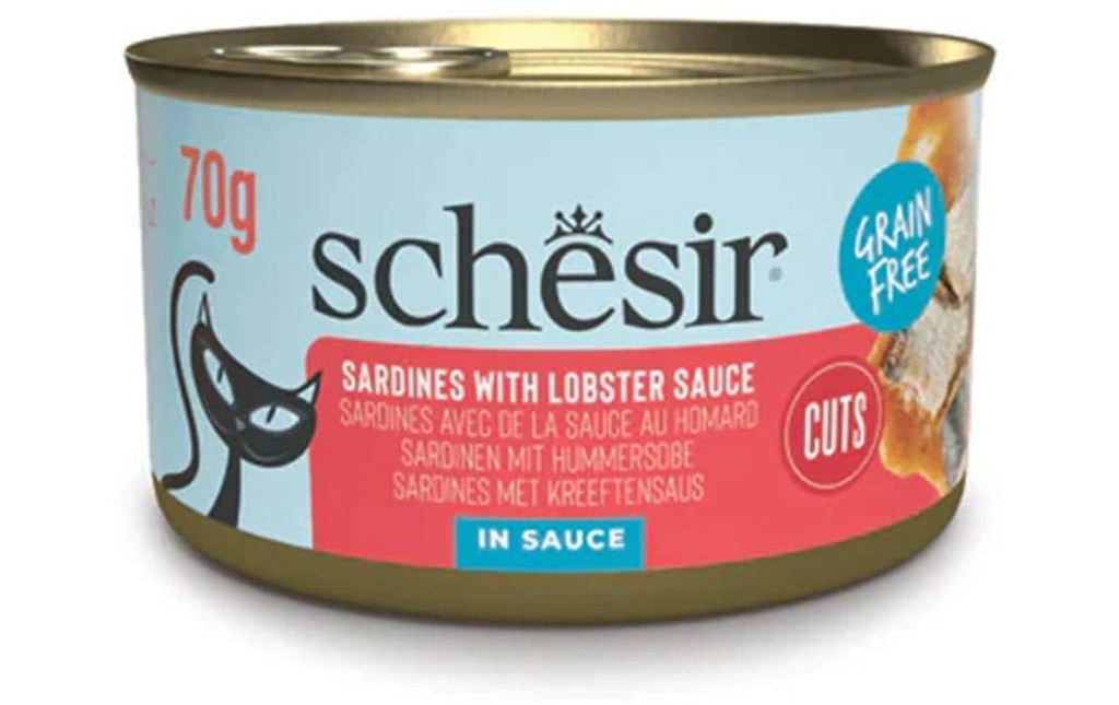 Schesir Alimentation humide Filets de sardines à la sauce au homard 70 g