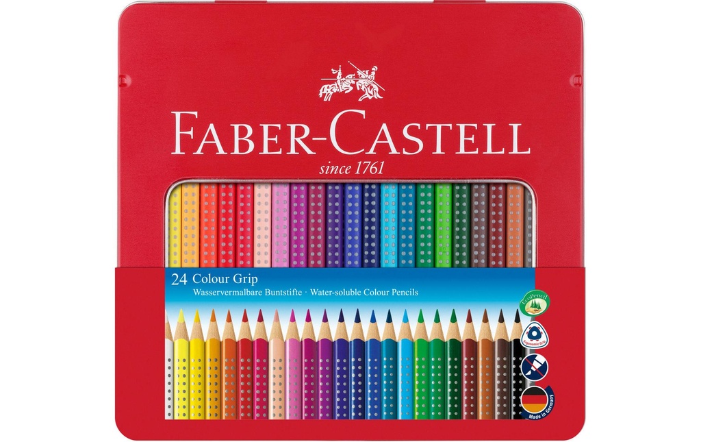 FABER-CASTELL Colour Grip boîte métal (24 pces)