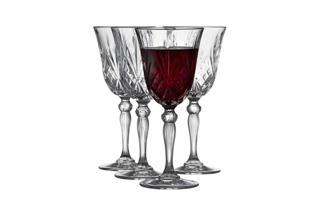 Lyngby Verre à vin rouge Melodia 270 ml, 4 Pièce/s, Transparent