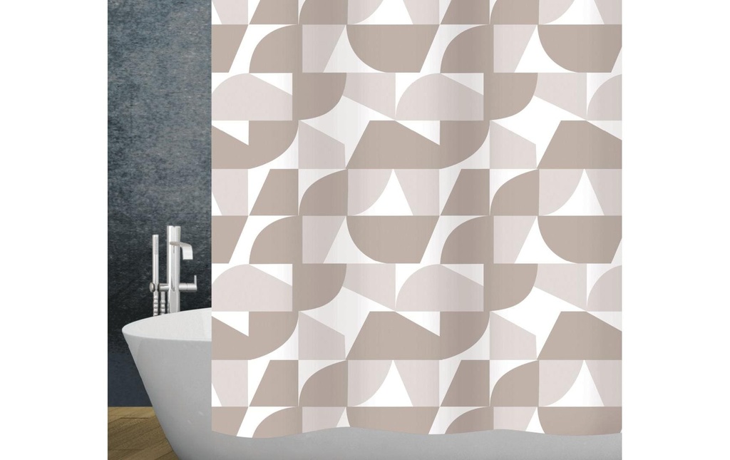 diaqua® Rideau de douche Pasito 180 x 200 cm, Beige/Blanc