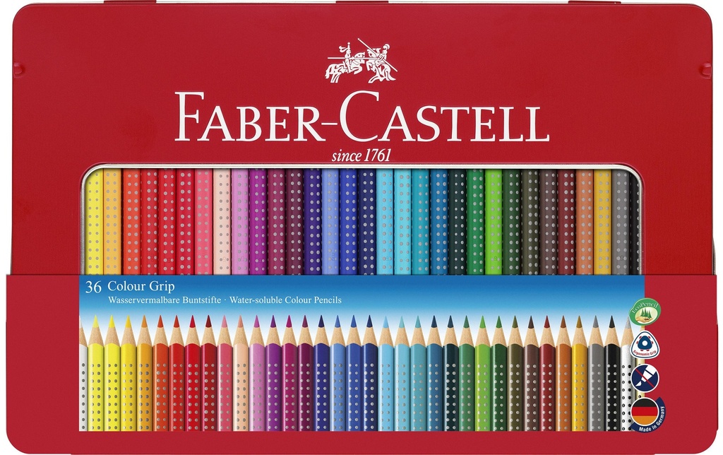 FABER-CASTELL Colour Grip boîte métal (36 pces)