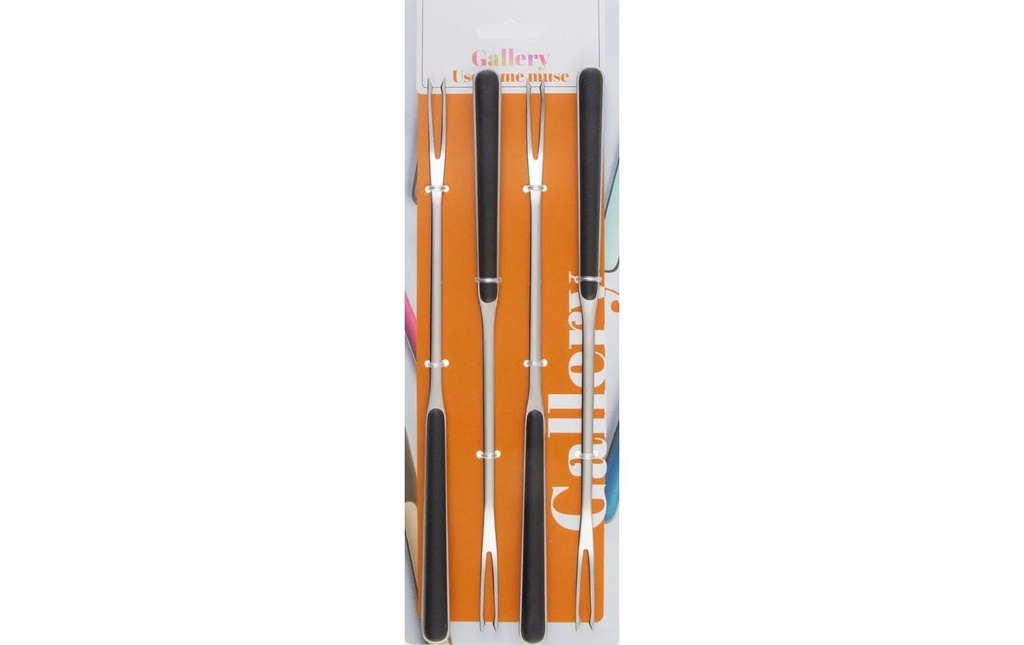 Sola Fourchette à fondue de viande Gallery, Manche mat / Black, 4 pièces