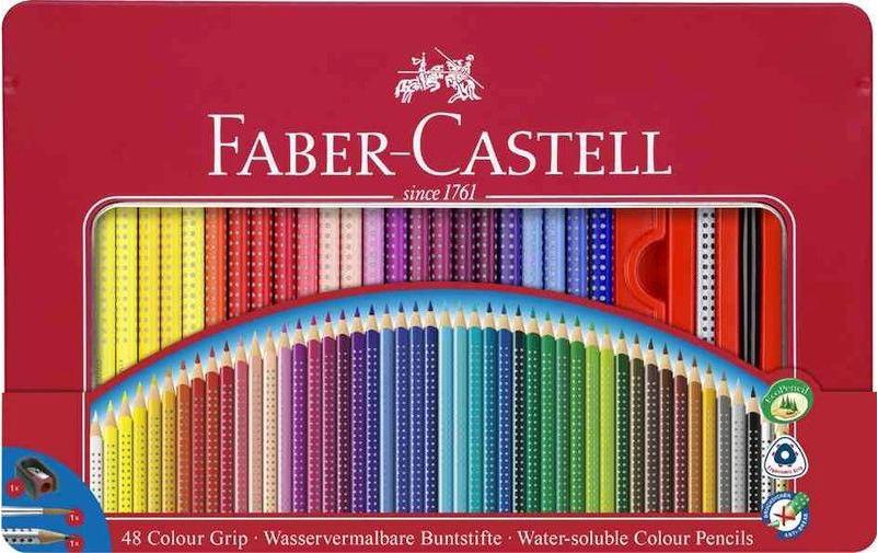 FABER-CASTELL Colour Grip bte.métall.assort. (48 pces)