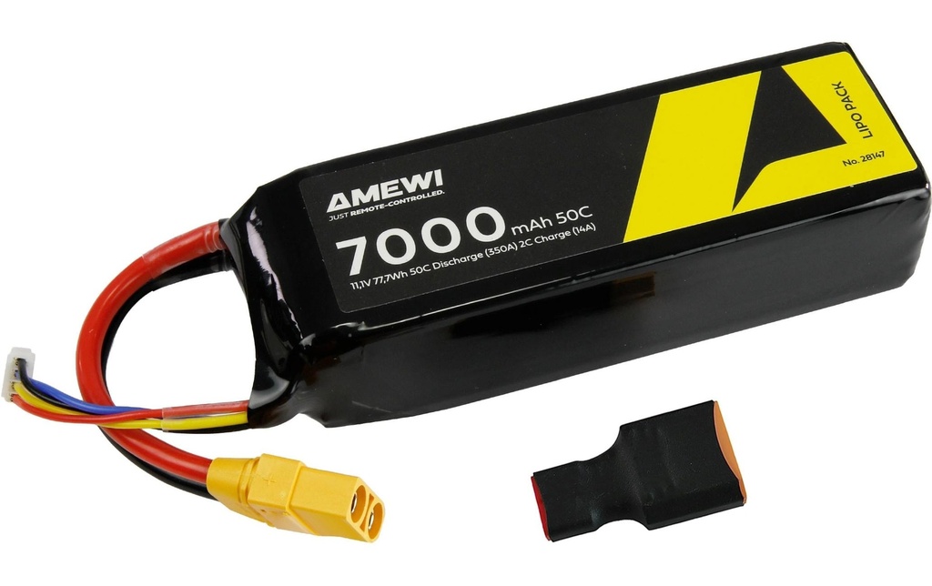 Amewi Batterie RC LiPo 3S 11.1 V 7000 mAh 50C XT90