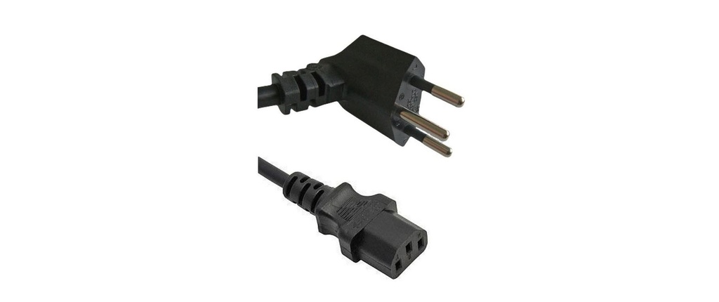 Diggelmann Câbles d’alimentation 2 m C13 - T12 Angle de 90°, noir