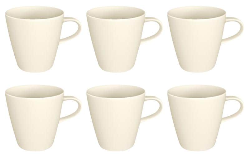 Villeroy & Boch Gobelet à café Manufacture Rock 370 ml, 6 Pièce/s, Blanc