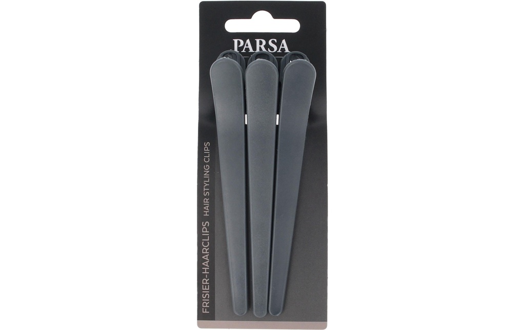Parsa Beauty Clips à cheveux à coiffer Gris 3 pièces