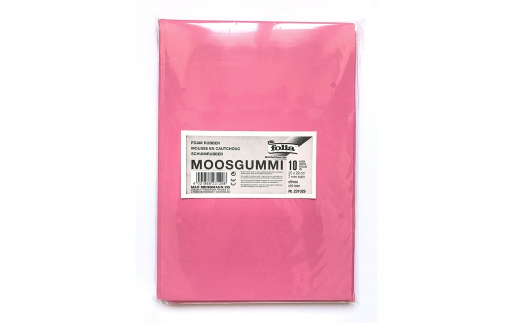 Folia Set de caoutchouc mousse 10 pièces, rose
