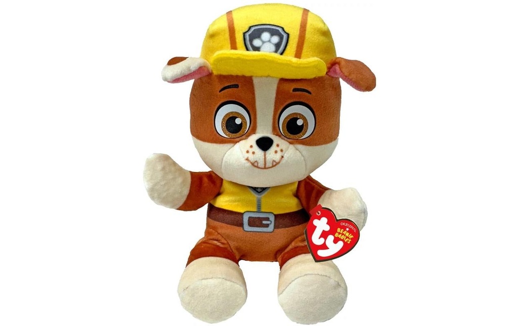 Ty Peluche Paw Patrol Rubble 20 cm, Brun, Jaune